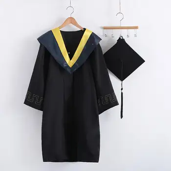 1 Комплект Удобна академична униформа Лека преносима дипломна униформа Кожа Докосване Анти-свиване Дипломиране Униформа