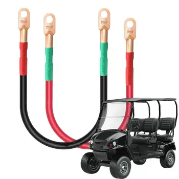 10L0L Кабели за голф количка 4 Gauge Portable Pure Copper Club Car Wire Kit Ultra-Long Copper Wire with Lugs Гъвкав кабел за батерия