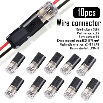 10pcs Съединител за бърз проводник без спойка D2 Двупроводен конектор Plug-in кабел тип кола конектор Разглобяем I3U2