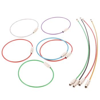 10Pcs150MM цвят покритие стоманена телена въже пръстен неръждаема стомана тел заключване тел кабел пръстен винт заключване малък пръстен