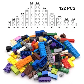 122pcs дебели фигури тухли 12 размер DIY градивни блокове образователни творчески размер съвместим с 3001 пластмасови играчки за деца