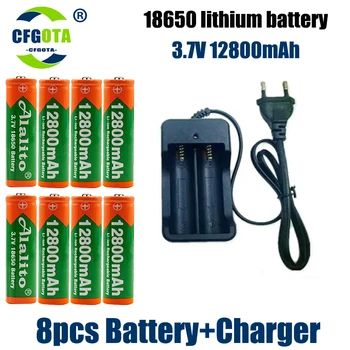 18650 батерия 3.7V 12800mAh акумулаторна литиево-йонна батерия за Led фенерче Torch batery литиева батерия зарядно устройство БЕЗПЛАТНА ДОСТАВКА