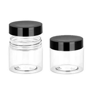 1pc 50ml прозрачна пластмасова кръгла козметика контейнери грим кутия пътуване крем за лице буркани с капаци, кръгли козметични контейнери