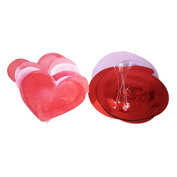 1Set Свети Валентин Розово сърце Любов Спирални талисмани Сватбена стая Таван завеси хартия