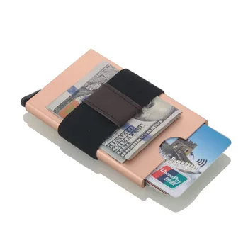 2019 Нов автоматичен изскачащ държач за визитки Алуминиев Rfid картодържач случай мъже метална кредитна карта кутия лична карта портфейл