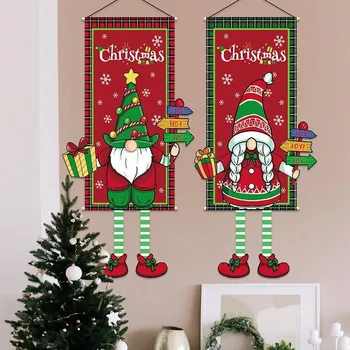 2023 Весела Коледа висящи плат плакат творчески карикатура фон плат Коледа висулки Navidad Noel Коледа декор за дома