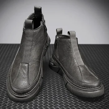 2023 Есен Нов High-Top Dr.  Британски стил Среден Топ Работно облекло Модерни обувки Мъжки обувки Спорт Зима Сняг Мъже