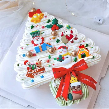 2024 Коледна торта за рожден ден Topper декорация епоксидна смола снежен човек карикатура торта топери за дома Коледно парти подарък за печене