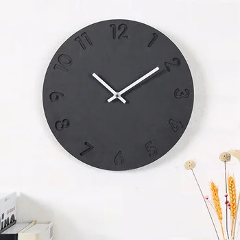 26см цифров стенен часовник прост модерен дизайн дървени часовници за хол забавно кръгла дървена стена часовник дома декор безшумен