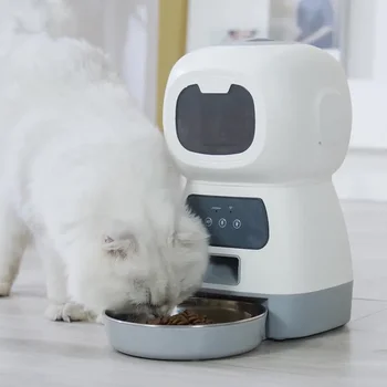 3.5L Автоматично захранващо устройство за домашни любимци Интелигентен дозатор за храна за таймер за кучешка котка Робот за хранене на домашни любимци Диспенсър за вода Автоматичен сензор Фонтан за котки