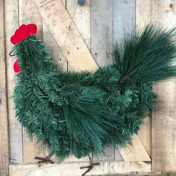 30x20cm Петел пилешки венец Коледен венец Открит петел Коледен венец за входна врата Венец за входна врата