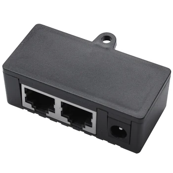 3X Poe сплитер Poe инжектор Rj45 Dc 5.5Mm X 2.1Mm входен пасивен Poe адаптер конектор за IP мрежова камера (черен)