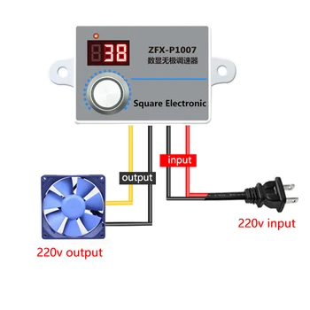 500W Регулируем 220V регулатор на скоростта на вентилатора Издръжлив цифров дисплей Регулатор на скоростта на регулатора на скоростта Захранване