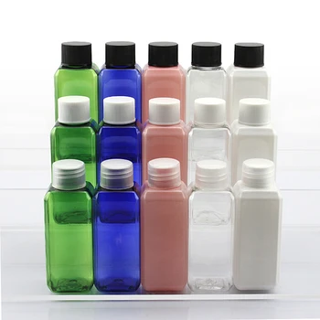 50pcs 50ml шампоан пътуване размер пластмасови бутилки, етерично масло флакони течни продукти за грижа за кожата опаковка с винт капак