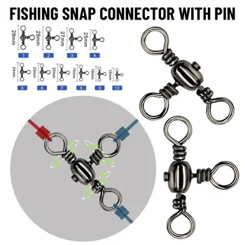50Pcs/lot Lot Hot High Quality Durable Fishing Rolling Swivels Connector Tackle Ball Bearing Solid Rings