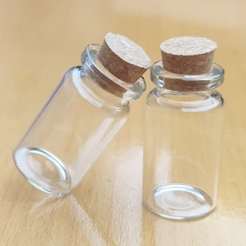 5pcs 5ML 10ML 12ML 15ML 20ML 22MM DIY мини пожелание стъклени бутилки корк занаяти малки празни буркани корк запушалка прозрачен контейнер