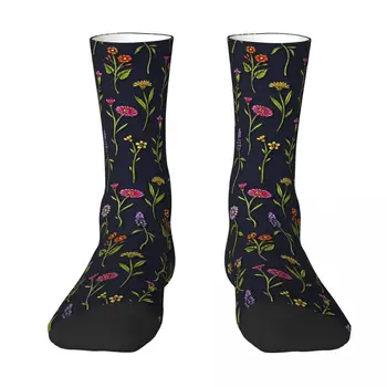 All Seasons Crew Stockings Dainty Wildflowers - Цветни чорапи с цветен модел Harajuku Casual Hip Hop Дълги чорапи за мъже жени