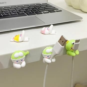 Cute Desktop Cable Managment Traceless No-punch Cable Organizer Data Cable Cell Phone Charging Cable Holder Clip