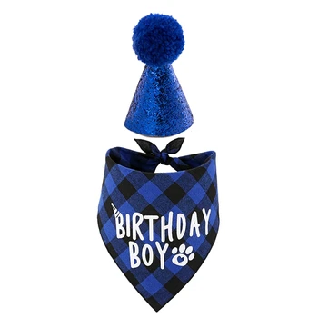 Dog Birthday Party Supplies,Pet Birthday Hat And Boy Doggy Birthday Bandana Set