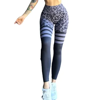 FX-Leopard Pattern Пачуърк йога чорапогащи, стреч, дишащ, безшевен, висока талия, повдигане на бедрата, бързо сушене, NN015