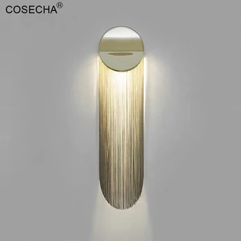 Gold Aliminum верига стена sconce модерен сребърен пискюл Led стена лампа ресни стена осветление в спалнята хол стълбищни светлини