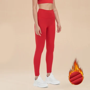 INLUMINE Plus Velvet HighWaist Back Waist Pocket Yoga Pants For Women Есен и зима Butt Lift Удебелен фитнес спортен клин