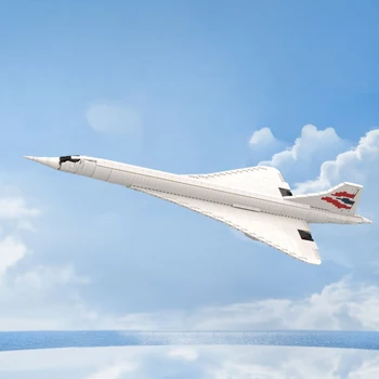MOC Concorde DIY градивен блок Свръхзвуков самолет тухли модел събрание играчки рожден ден подарък деца възрастни опашка самолет самолет