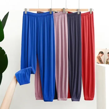 Modal Multi Colors пижами панталон за жените пролет и лято хлабав начало панталони висока талия тънък извънгабаритни пижами панталони