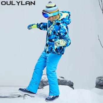 Oulylan водоустойчиво яке панталони бебе деца сноуборд анцуг дрехи зима тийнейджър момче сняг костюм спорт топли деца ски комплект