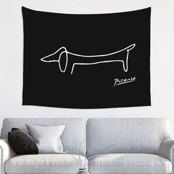 Pablo Picasso Dachsund Dog Hippie Tapestry for Living Room Bedding Decoration Tapestries Home Decor