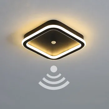 PIR Сензор за движение Led таван светлина квадрат / кръгли таванни лампи Интелигентен дом осветление за стая коридори коридор таван доведе светлина