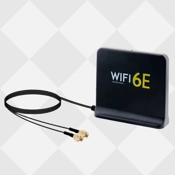 Portable 2.4g 5.8g 6g Wifi 6e Mimo Aerial с 2pcs кабел Вътрешна външна безжична антена с магнитно дъно за мрежова карта