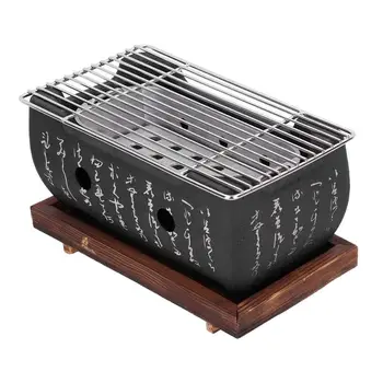Portable японски барбекю грил корейски въглеродни барбекю решетки алуминиева сплав вътрешен открит барбекю печка барбекю инструменти дървени въглища грил