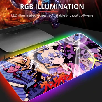 RGB подложка за мишка Висококачествена подложка за мишка Gurren Lagann Gaming Mouse Pad Wanderer Gaming Mouse Mat Gamer Led подсветка за мишка