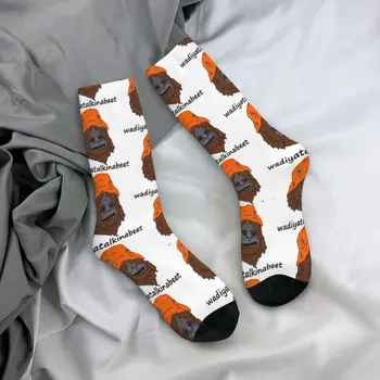Sassys Чорапите Sasquatchss Оранжева шапка Новост Чорапи Дами Висококачествени чорапи за бягане Есенни печатни неплъзгащи се чорапи