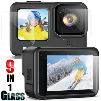 Screen протектор за GoPro Hero 12 11 10 9 Ултра ясно закалено стъкло камера обектив защитен филм преден гръб LCD дисплей филми