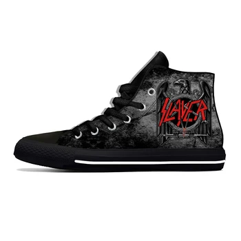 Slayer Heavy Metal Rock Band Horror Scary Fashion Casual Cloth Shoes High Top Lightweight Breathable 3D Print Men Women Sneakers