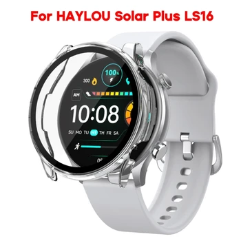 Smartwatch рамка жилища закалено стъкло филм PC твърда корица за HAYLOU Solar Plus LS16 екран броня-черупка протектор-удароустойчив