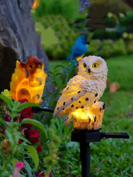 Solar Powered Parrot Garden Lights Outdoor Solar Light Owl Animal Lawn Lamps Home Decoration Waterproof Lamp Solar Lights