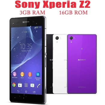 Sony Xperia Z2 D6503 Mobile 5.2'' Оригинален отключен 3GB RAM 16GB ROM смартфон 20.7MP+2.2MP камера Quad Core Android мобилен телефон