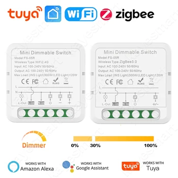 Tuya WiFi ZigBee Smart Dimmer Switch Модул Начало Крушка Димируем превключвател Таймер App Дистанционно управление Работа с Alexa Google Home
