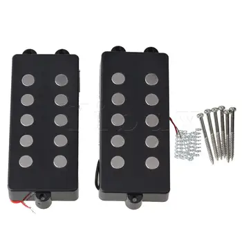Yibuy 3 Комплект черен керамичен магнит 5String M Bass Humbucker Двойна намотка пикап за бас