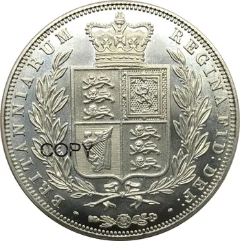 Великобритания 1/2 Crown Victoria 1839 Сребърни монети с купроникелово покритие