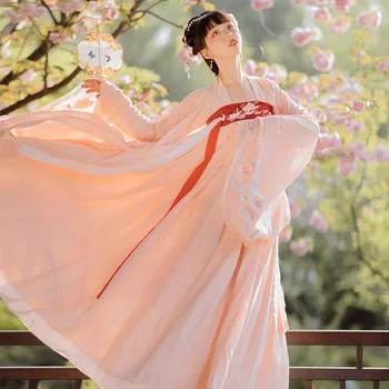 ВОДА Дамски рокли Оригинален ханфу китайски традиционен стил Древна бродерия Приказен костюм Косплей облекло Етап Нов