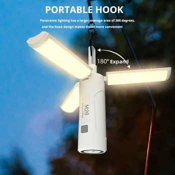 Външно осветление фенерче Сгъваема LED къмпинг светлина Преносима мощност банка палатка светлина USB акумулаторна аварийно оборудване светлина