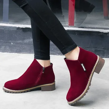 Дамски ботуши 2023 Есен Зима Ботуши Дамски обувки Марка Дамски обувки за глезена Дамски велурени кожени ботуши обувки за жени