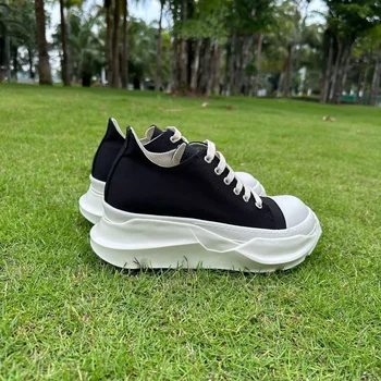 Дизайнерски дебели подметки висококачествени обувки High Street Men 2023 Дишащи ниски топ дантелени ежедневни обувки за повдигане на платно за мъже