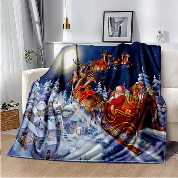 Дядо Коледа одеяло Весела Коледа подарък мека удобна одеяло Начало украсяват спалня хол диван одеяла за легла