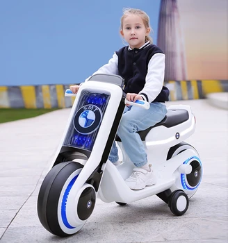Електрически мотоциклет зареждане на две колела 3-6 играчка може да седи родител-дете двойна седалка
