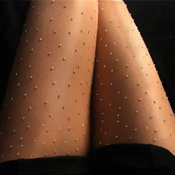 Жените секси дишаща кристал закачане съпротива чорапогащник диаманти чорапи плюс размер чорапогащи 20D паяк